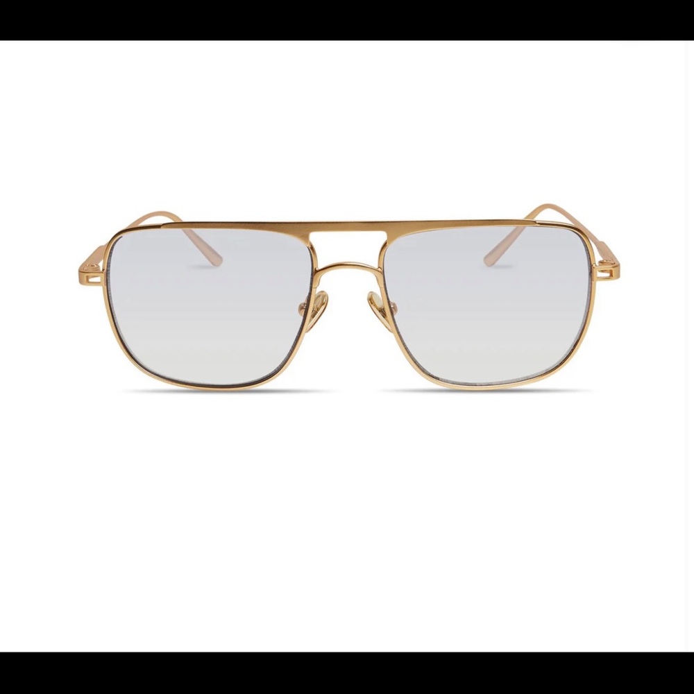 Gold Metal Aviator-Style Women's Sunglasses with Gradient Lenses